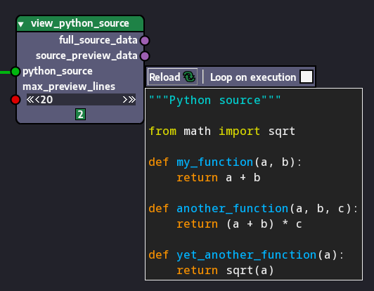 view_python_source node after execution