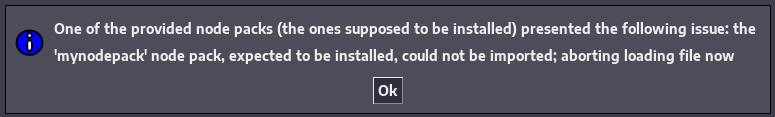 Dialogue mentioning missing node pack that is supposed to be installed
